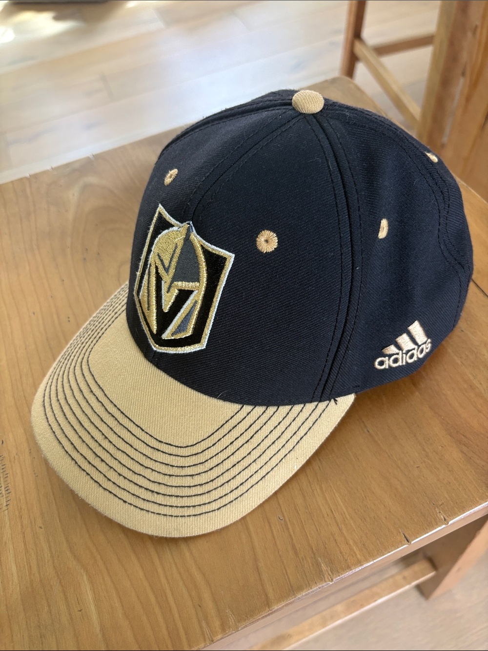 Vegas Golden Knights Adidas Black and Gold Baseball Cap